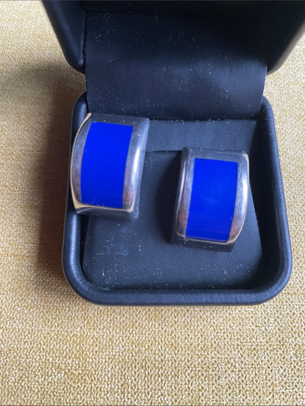 Sterling Silver Lapis Inlay Earrings